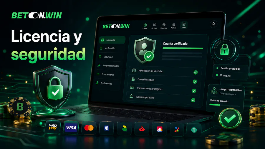 Seguridad de Betonwin Casino con verificación de cuenta, protección de datos y métodos de pago confiables