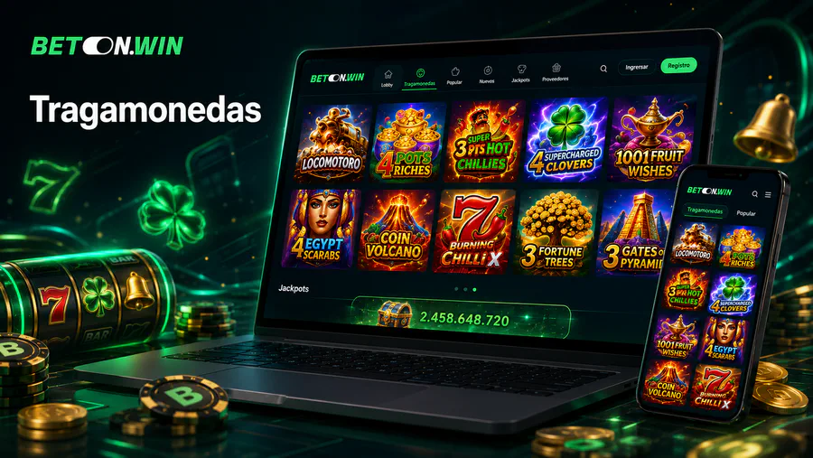Tragamonedas de Betonwin Casino con juegos como Locomotoro, 4 Pots Riches, Coin Volcano y Burning Chilli X